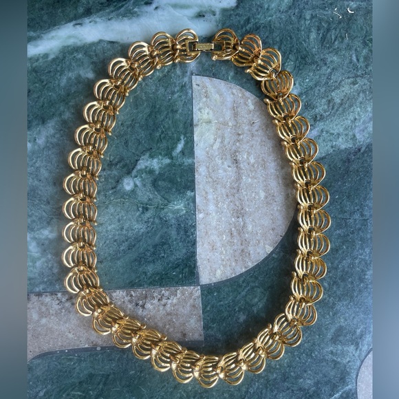 Vintage Napier Classic Gold Tone Choker Necklace - Picture 4 of 6